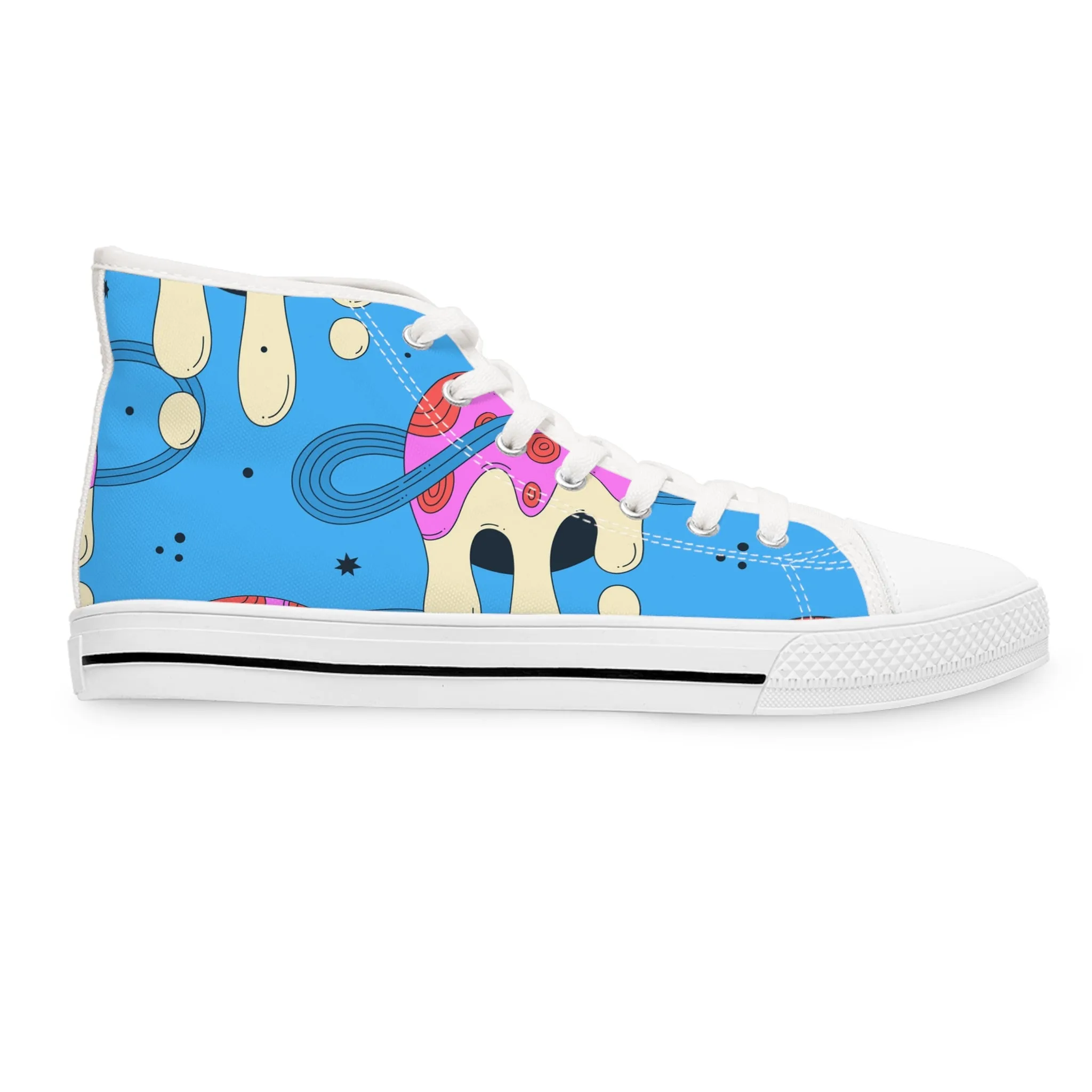 Groovy Galactic Planet Women's High Top Sneakers