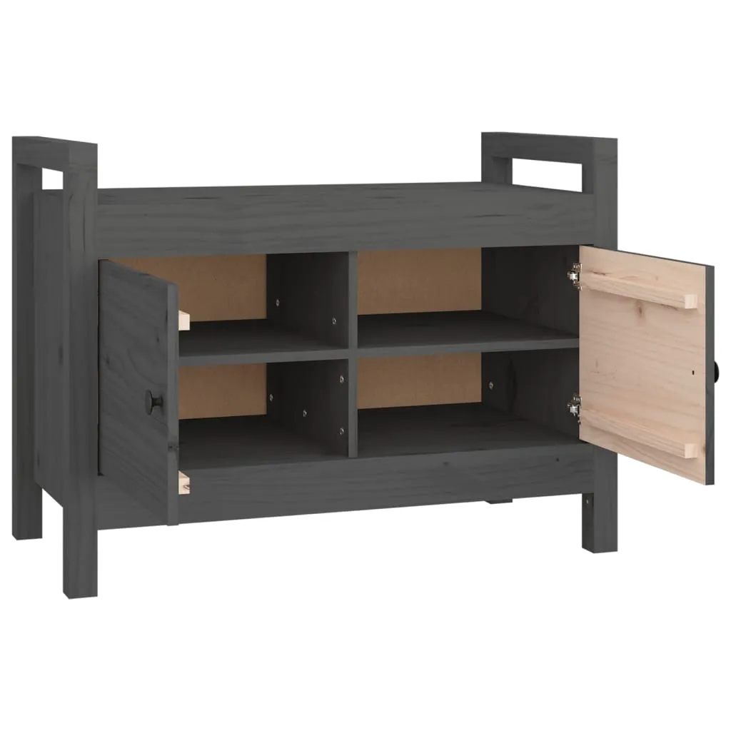 Hall Bench Grey 80x40x60 cm Solid Wood Pine