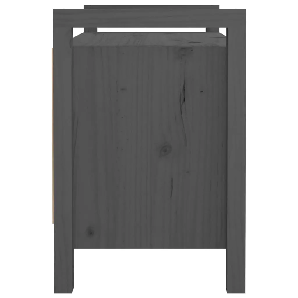 Hall Bench Grey 80x40x60 cm Solid Wood Pine
