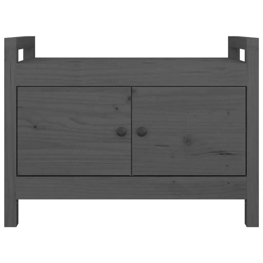 Hall Bench Grey 80x40x60 cm Solid Wood Pine