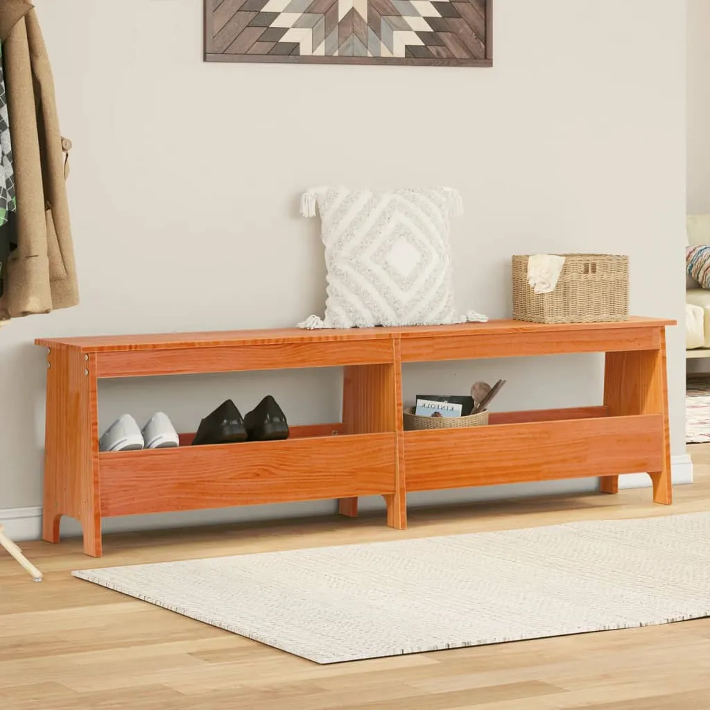 Hall Bench Wax Brown 160x28x45 cm Solid Wood Pine