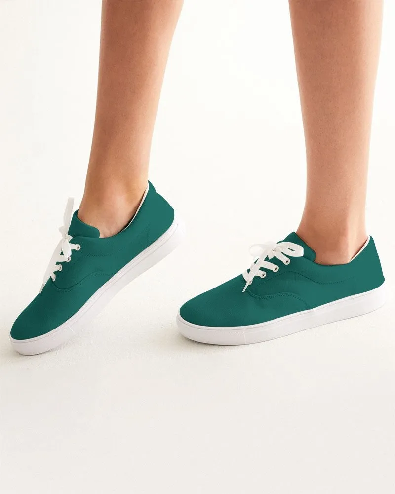 Medium Dark Blue Cool Green Women's Canvas Sneakers | Women's | Medium Dark Pure Blue Cool Green | C100M0Y50K60
