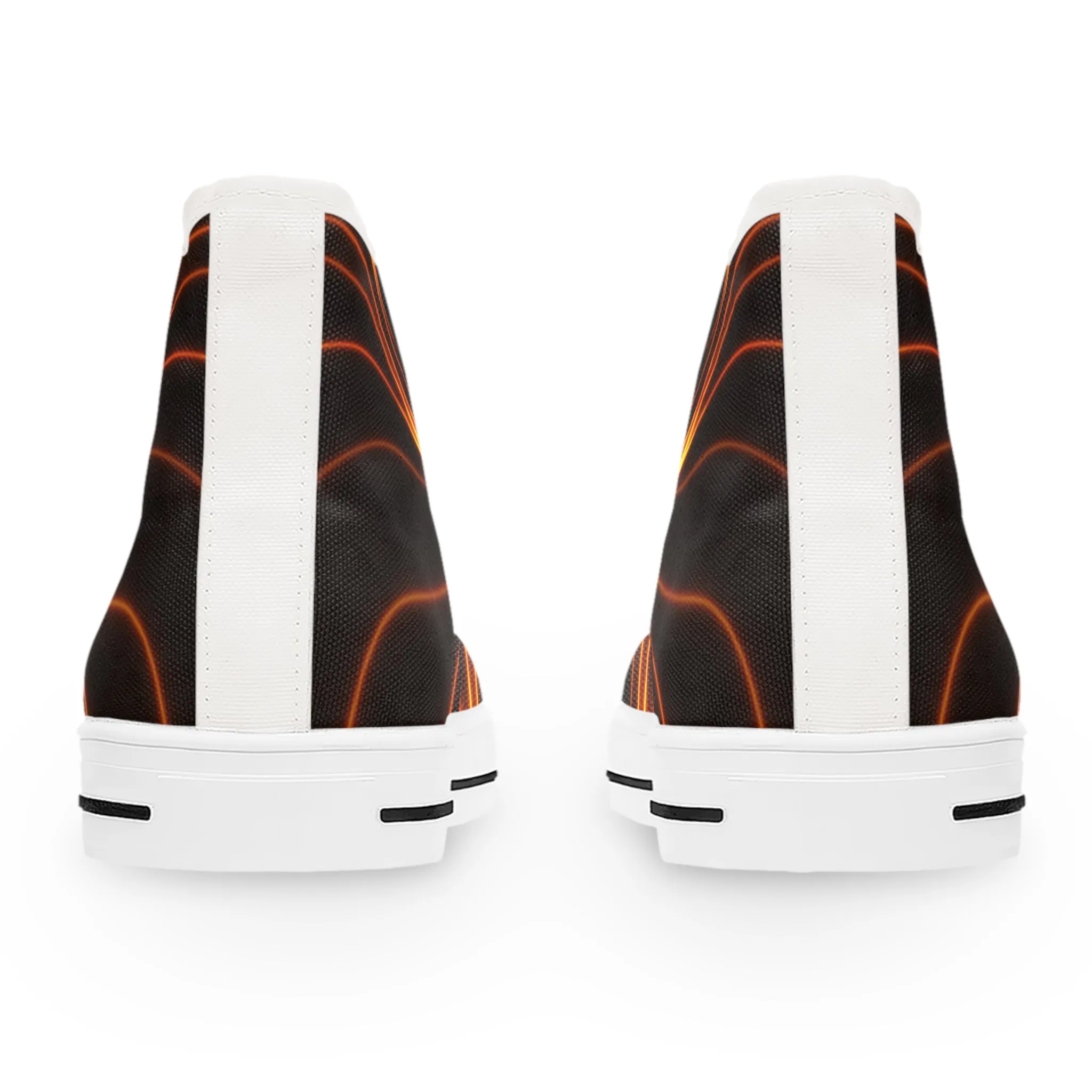 Orange Neon Glow Women's High Top Sneakers