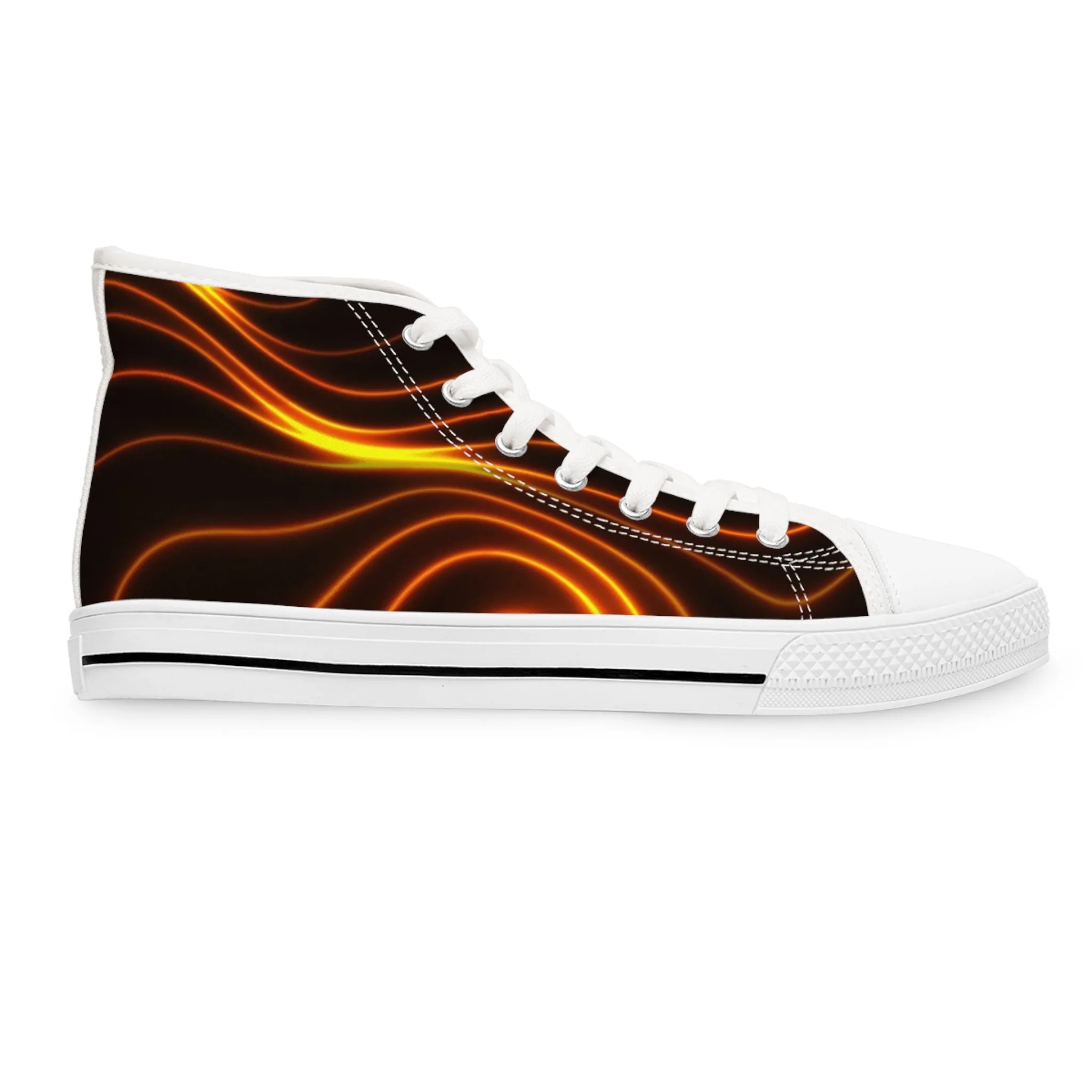 Orange Neon Glow Women's High Top Sneakers