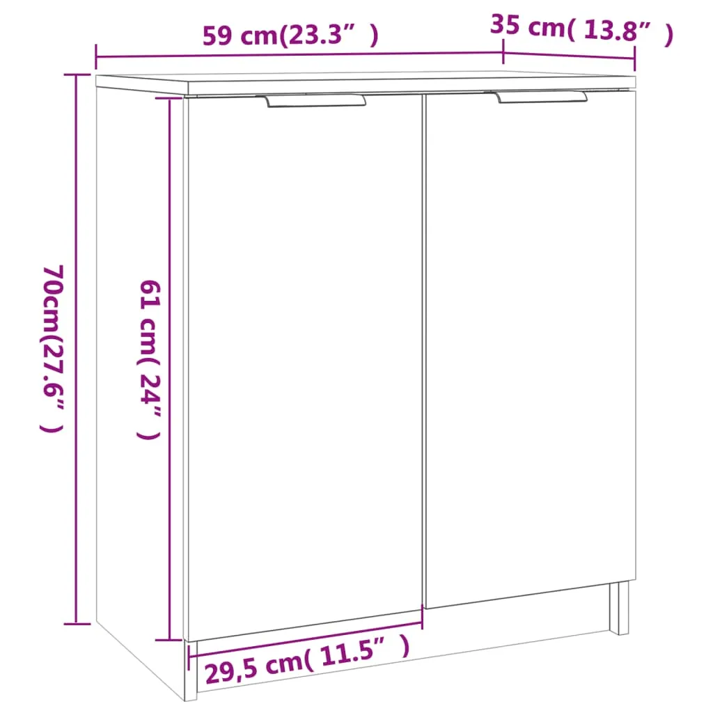 Shoe Cabinet Black 59x35x70 cm Engineered Wood