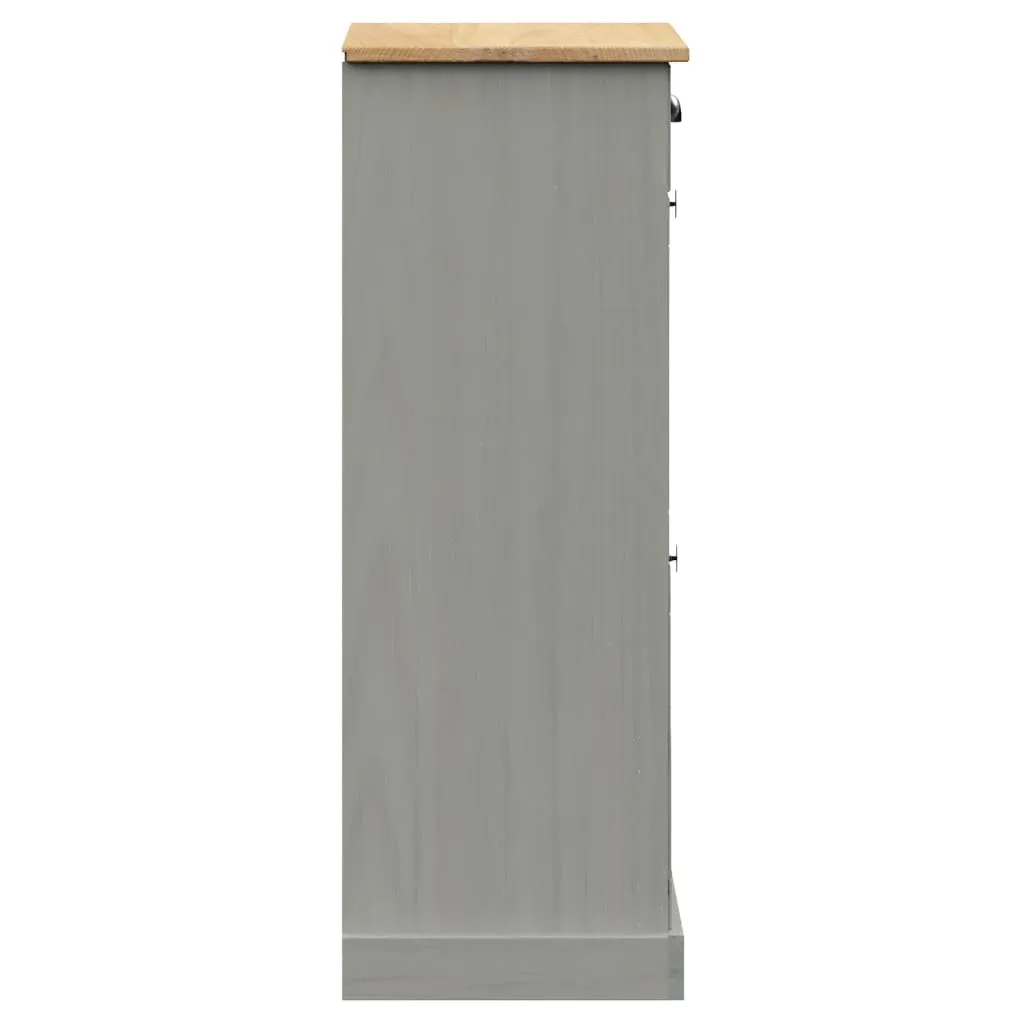 Shoe Cabinet VIGO 60x35x96 cm Grey Solid Wood Pine