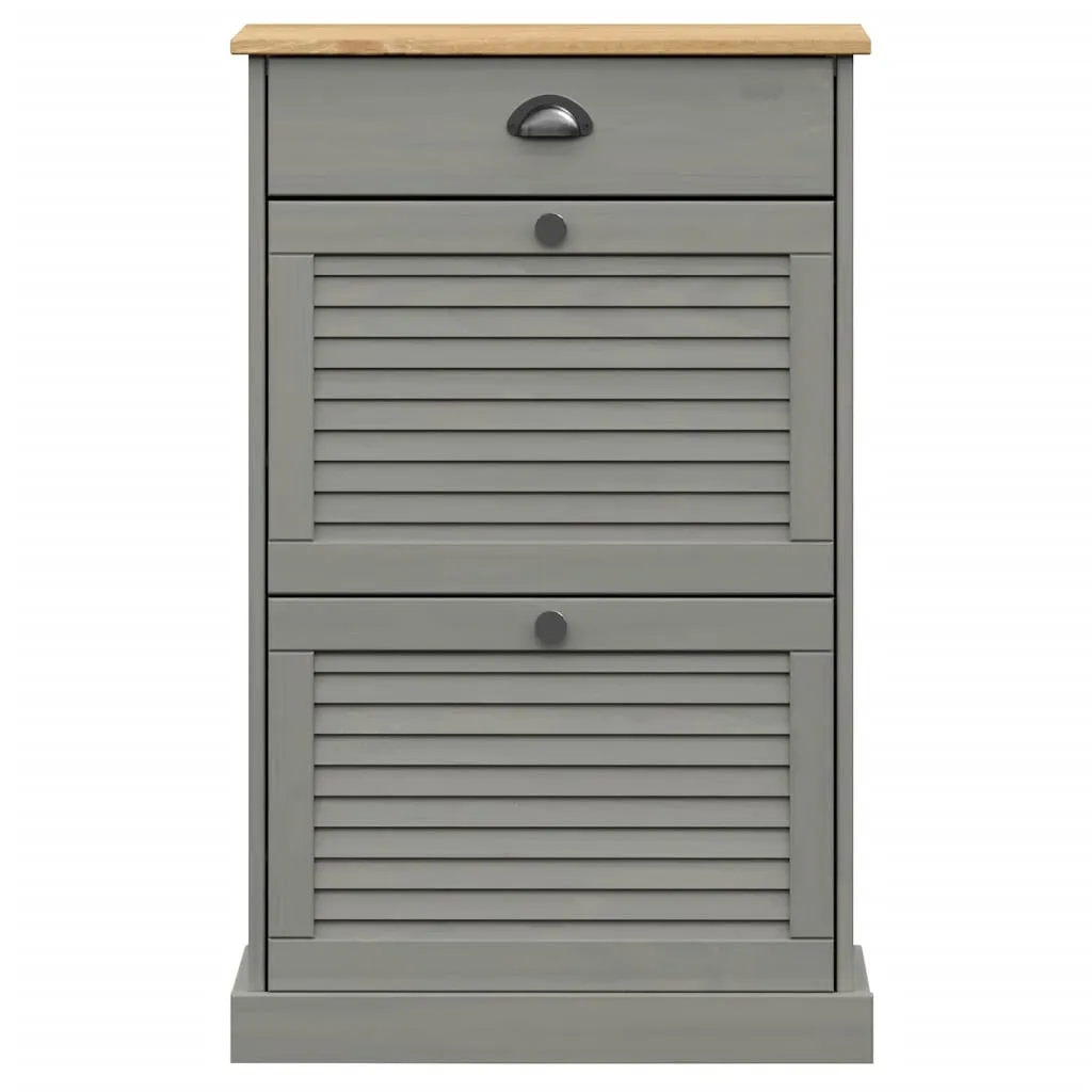 Shoe Cabinet VIGO 60x35x96 cm Grey Solid Wood Pine