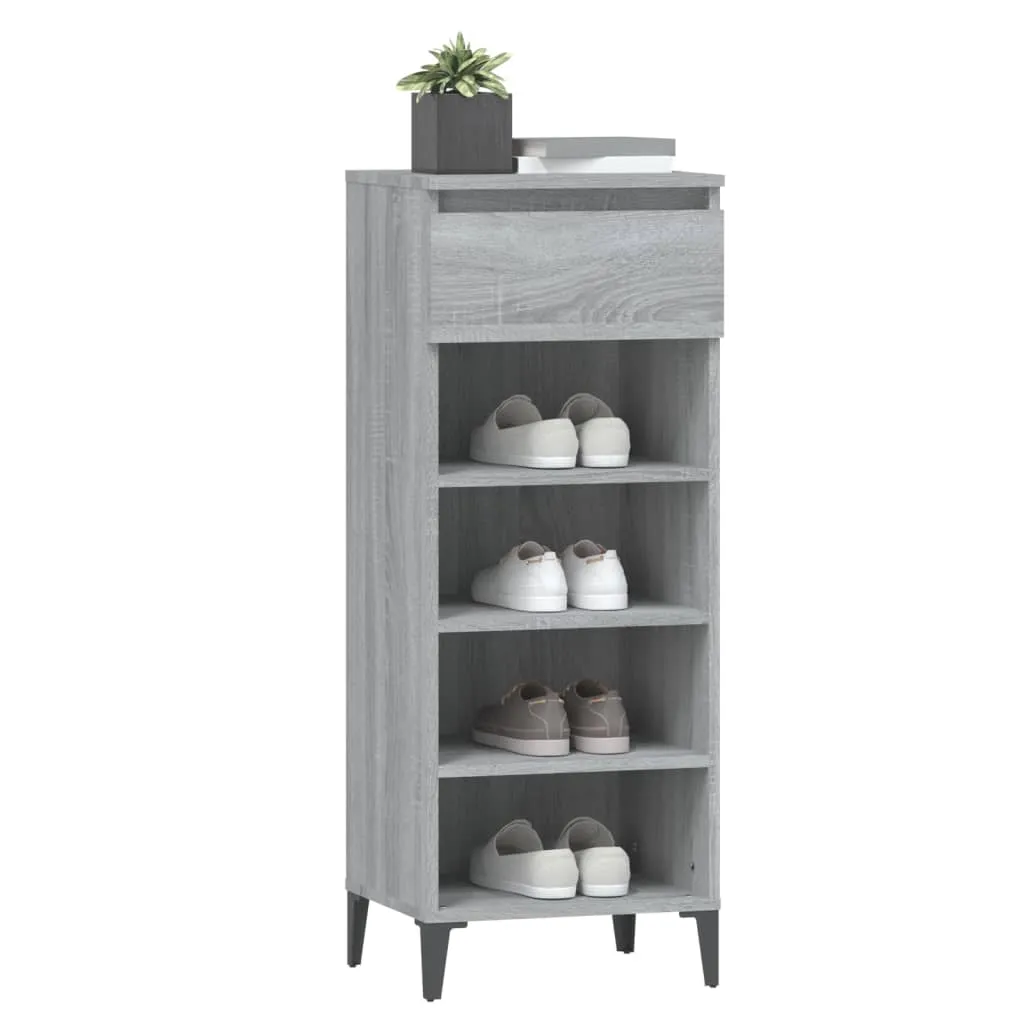 Shoe Rack Grey Sonoma 40x36x105 cm Engineered Wood