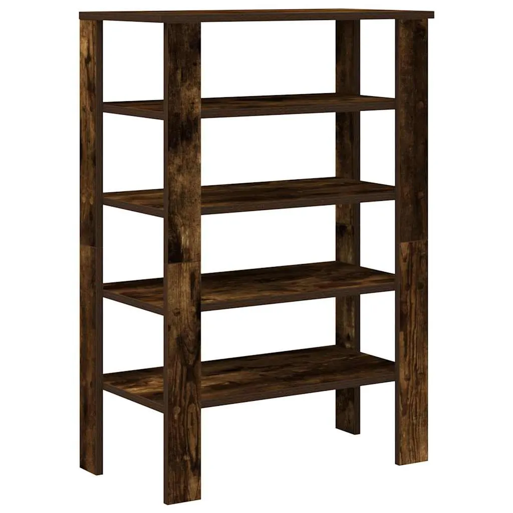 Shoe Rack Smoked Oak 61x32x87.5 cm Engineered Wood