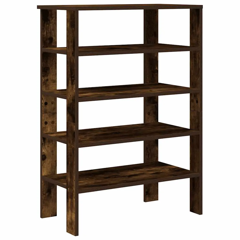 Shoe Rack Smoked Oak 61x32x87.5 cm Engineered Wood