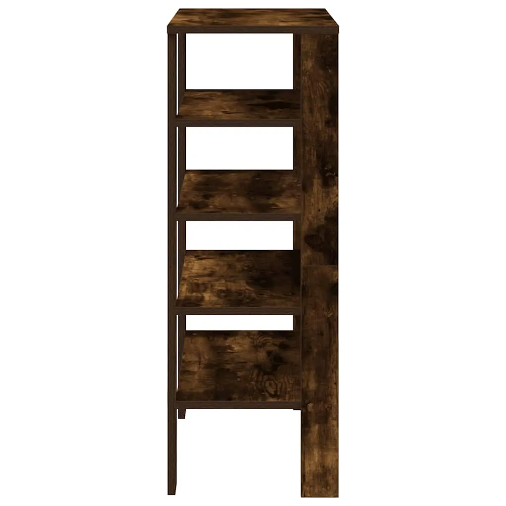 Shoe Rack Smoked Oak 61x32x87.5 cm Engineered Wood