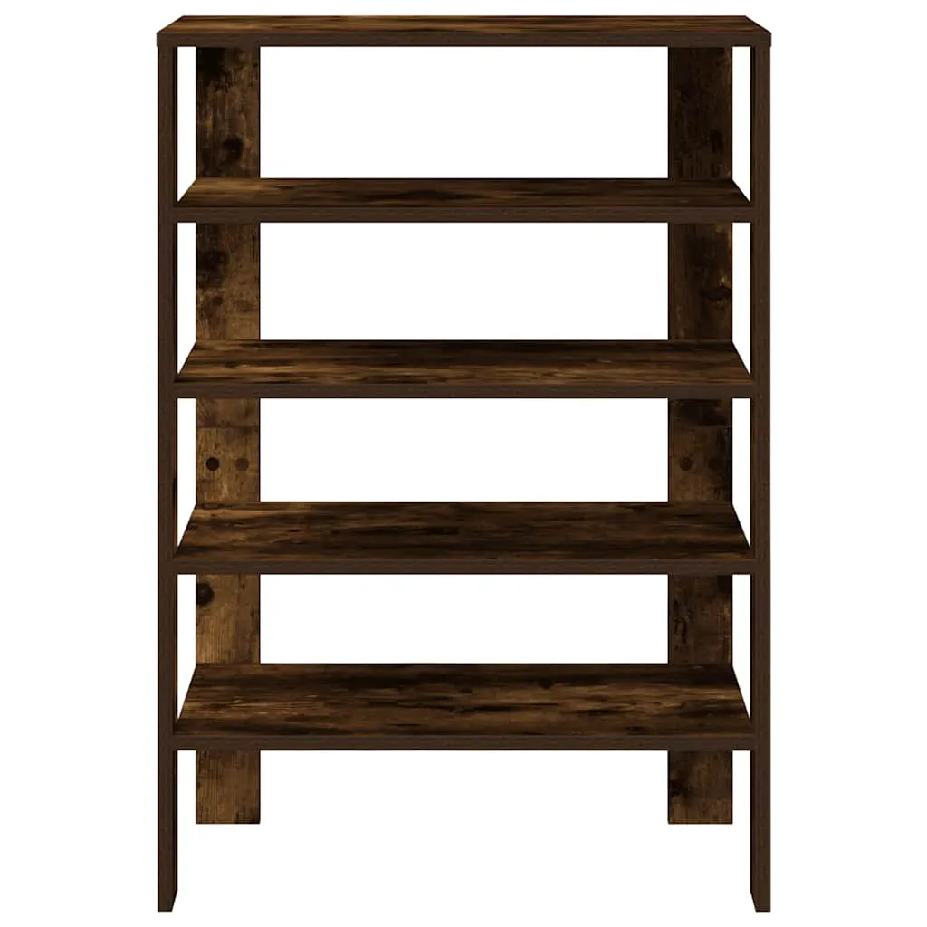 Shoe Rack Smoked Oak 61x32x87.5 cm Engineered Wood