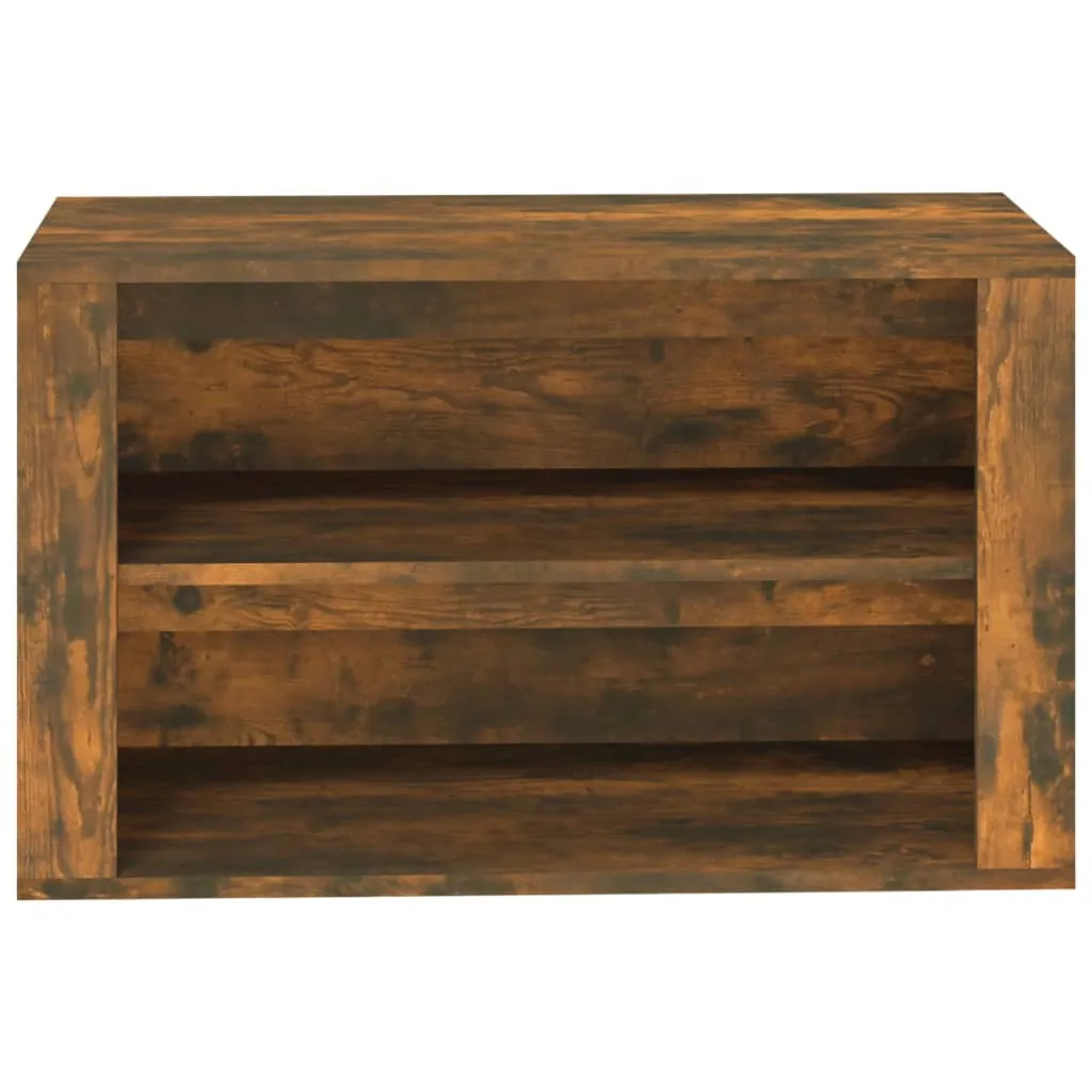 Shoe Rack Smoked Oak 75x35x45 cm Engineered Wood