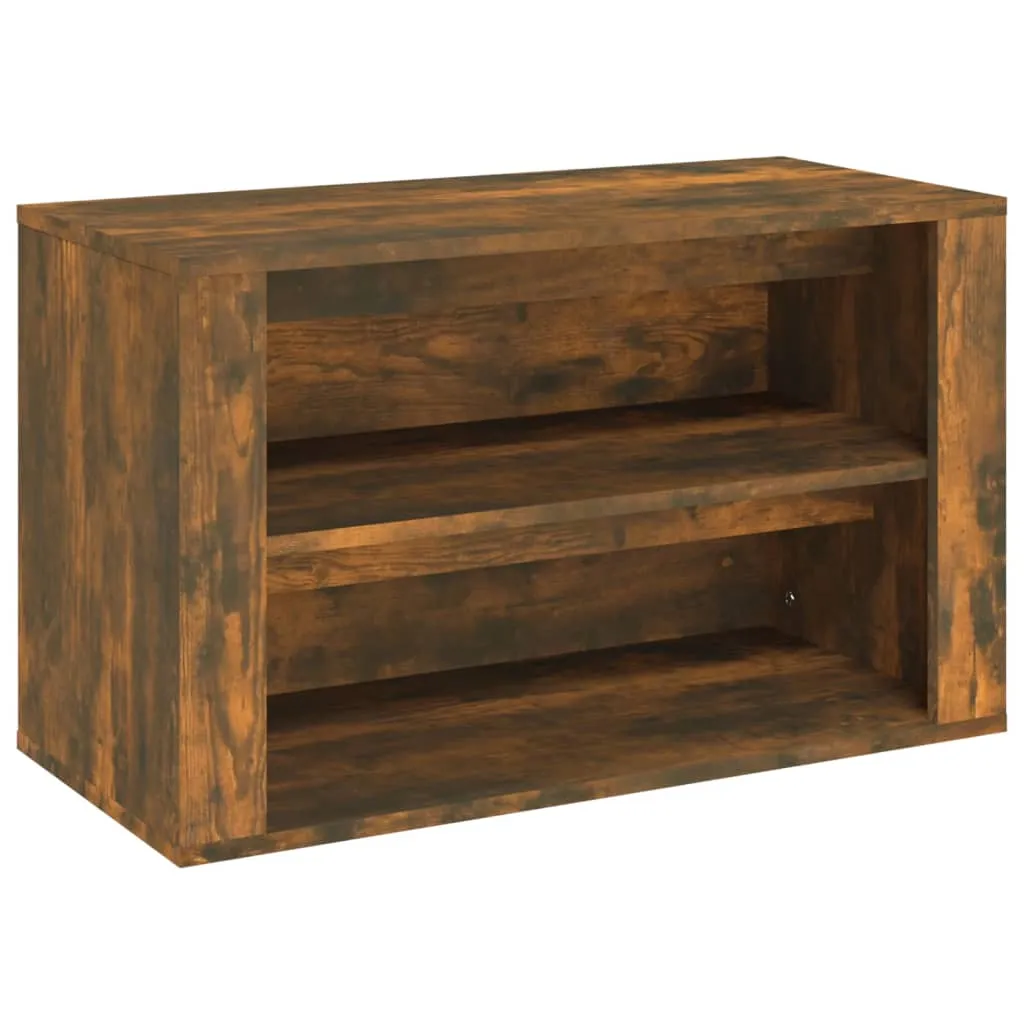 Shoe Rack Smoked Oak 75x35x45 cm Engineered Wood