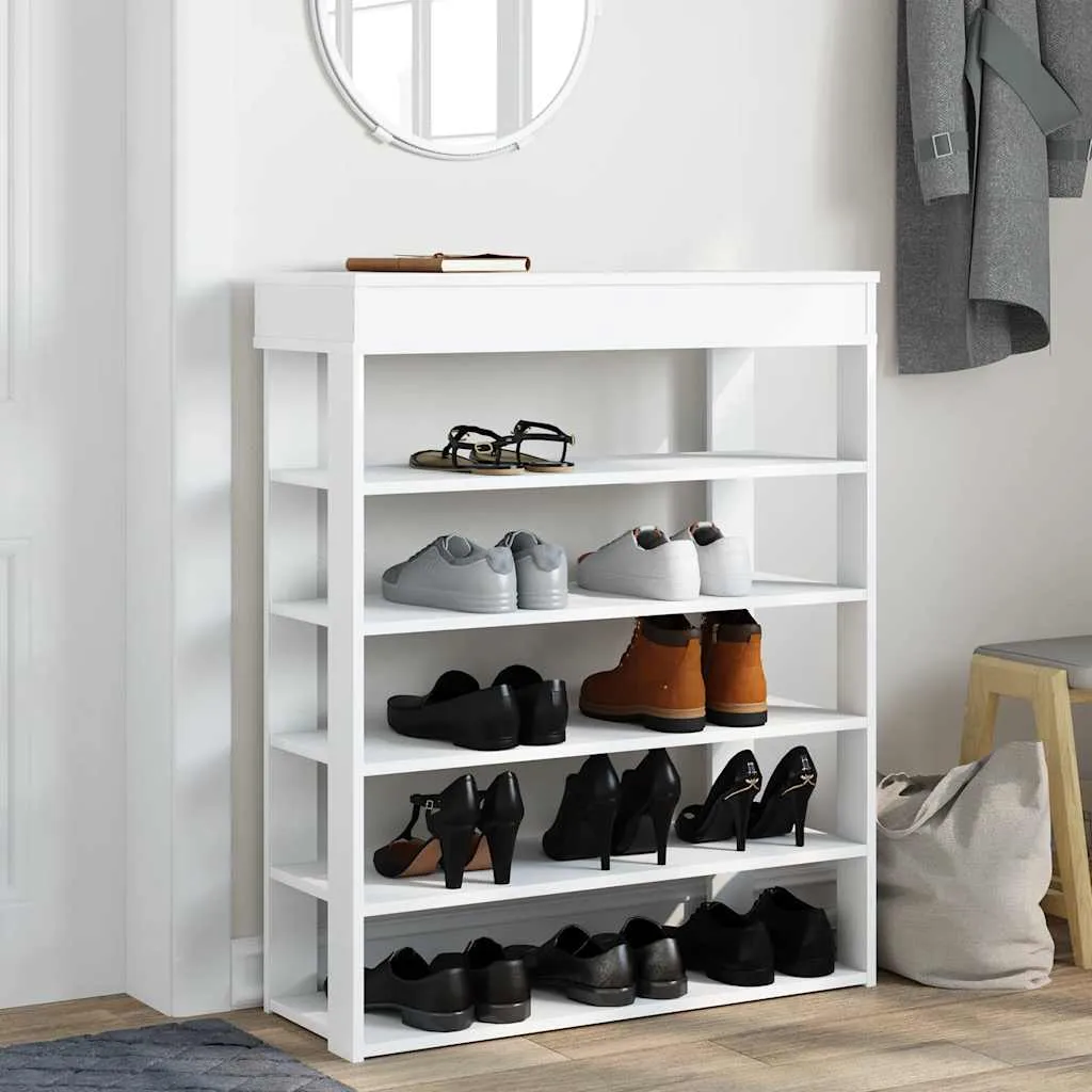 Shoe Rack White 80x30x98 cm Engineered Wood