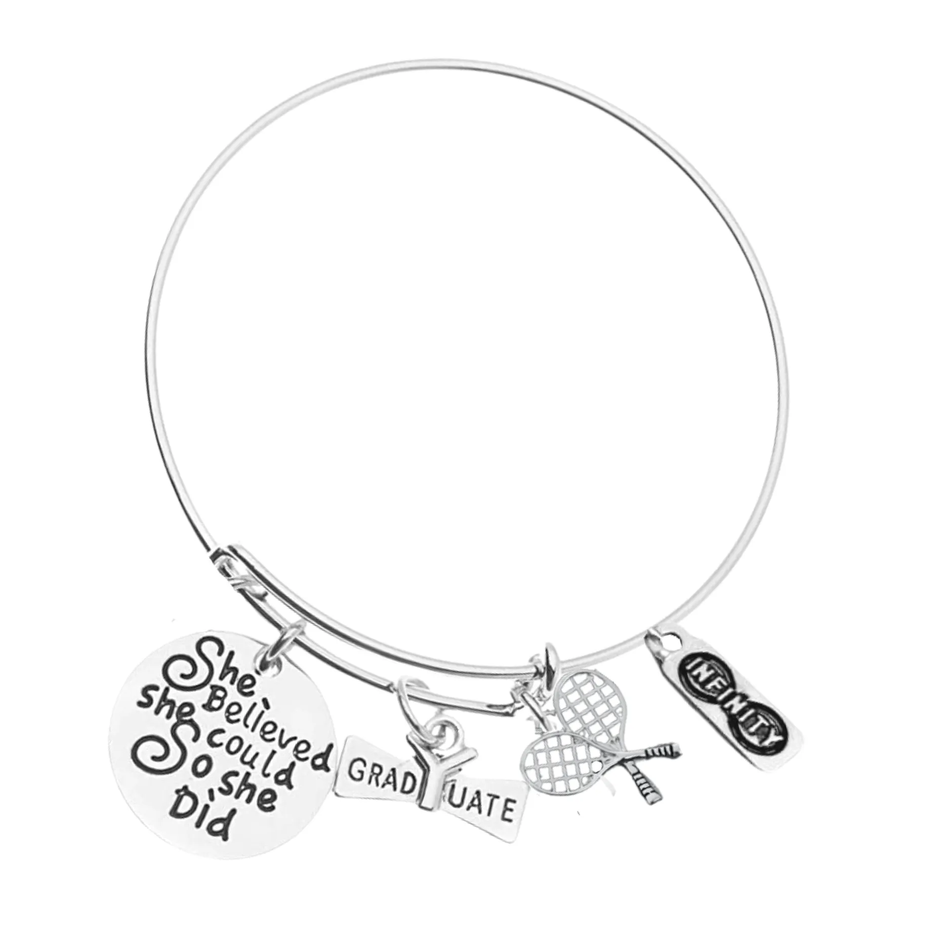 Sports Graduation Bracelet - She Believed She Could- Pick Activity