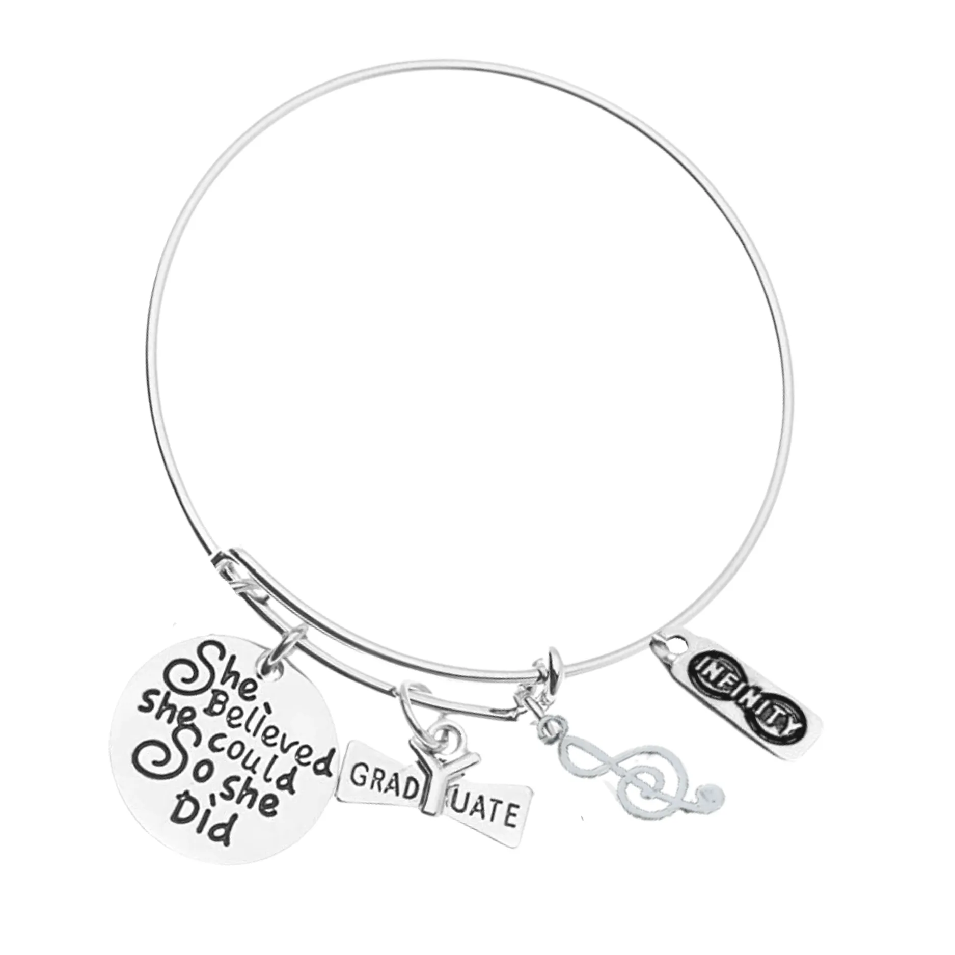 Sports Graduation Bracelet - She Believed She Could- Pick Activity