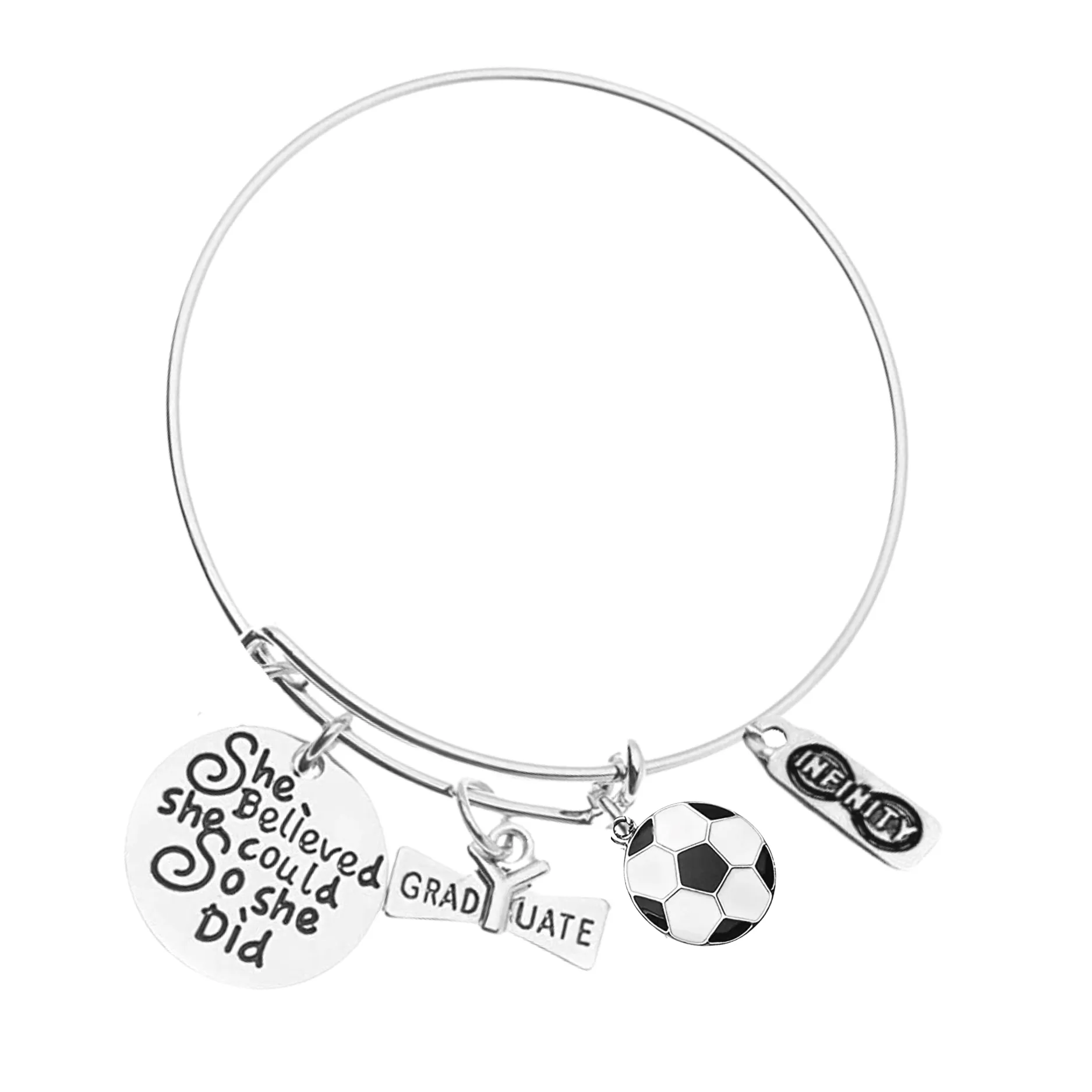 Sports Graduation Bracelet - She Believed She Could- Pick Activity