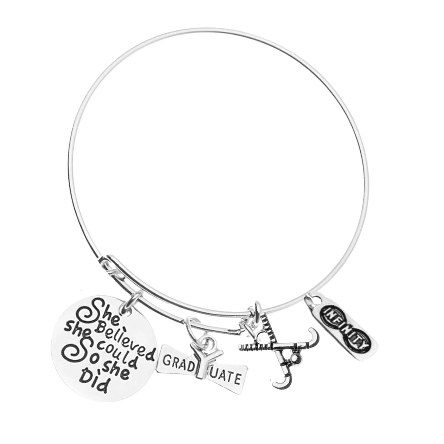 Sports Graduation Bracelet - She Believed She Could- Pick Activity