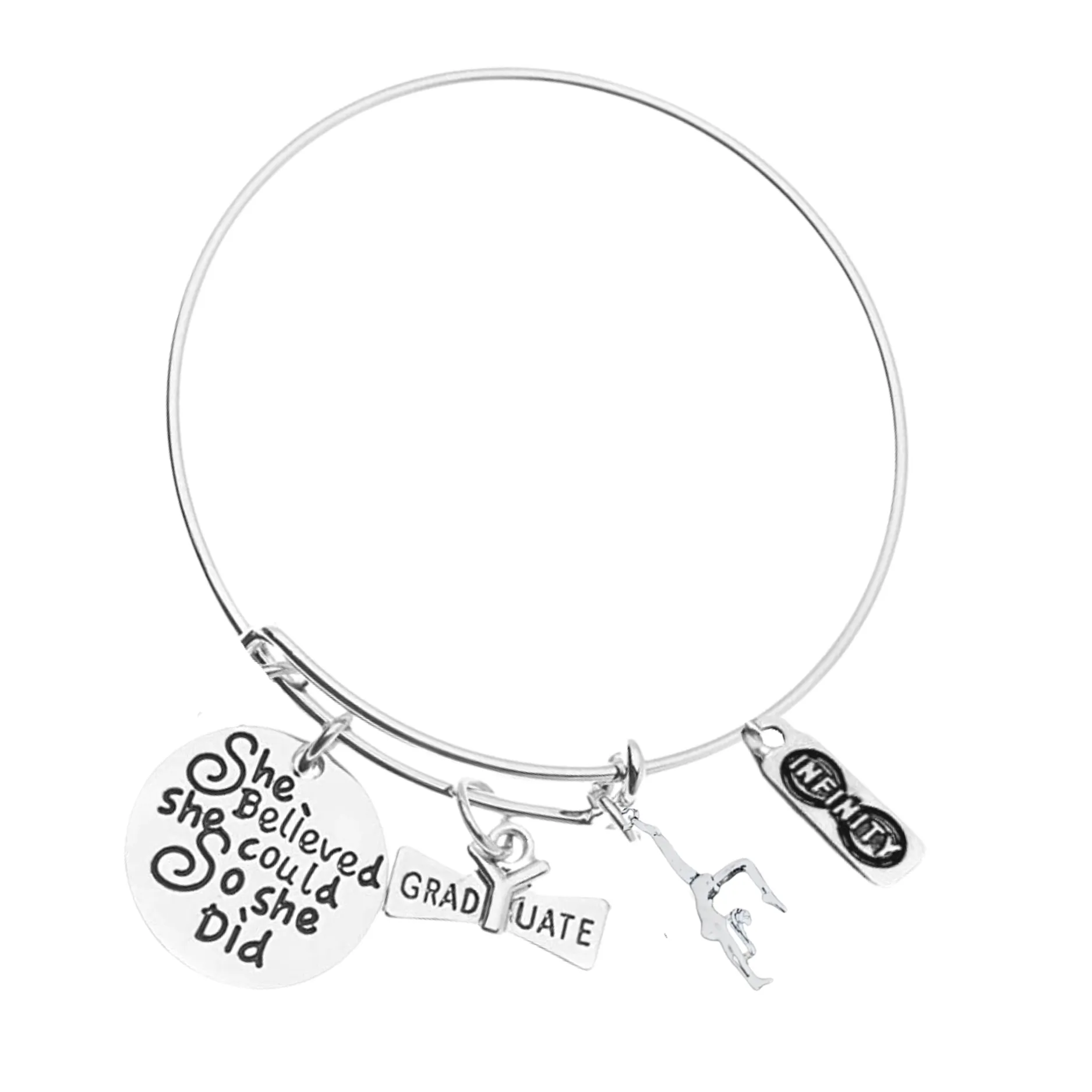Sports Graduation Bracelet - She Believed She Could- Pick Activity
