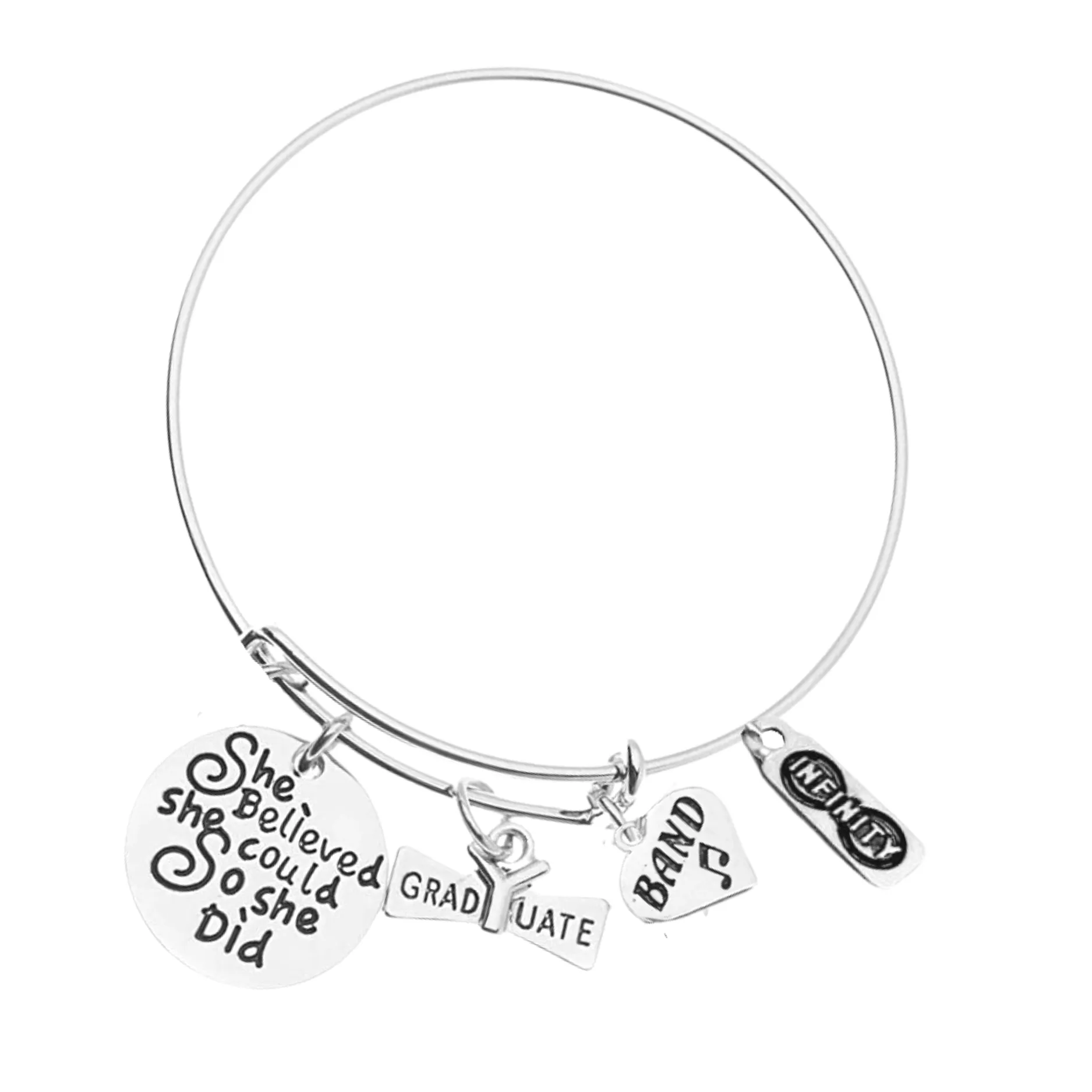 Sports Graduation Bracelet - She Believed She Could- Pick Activity