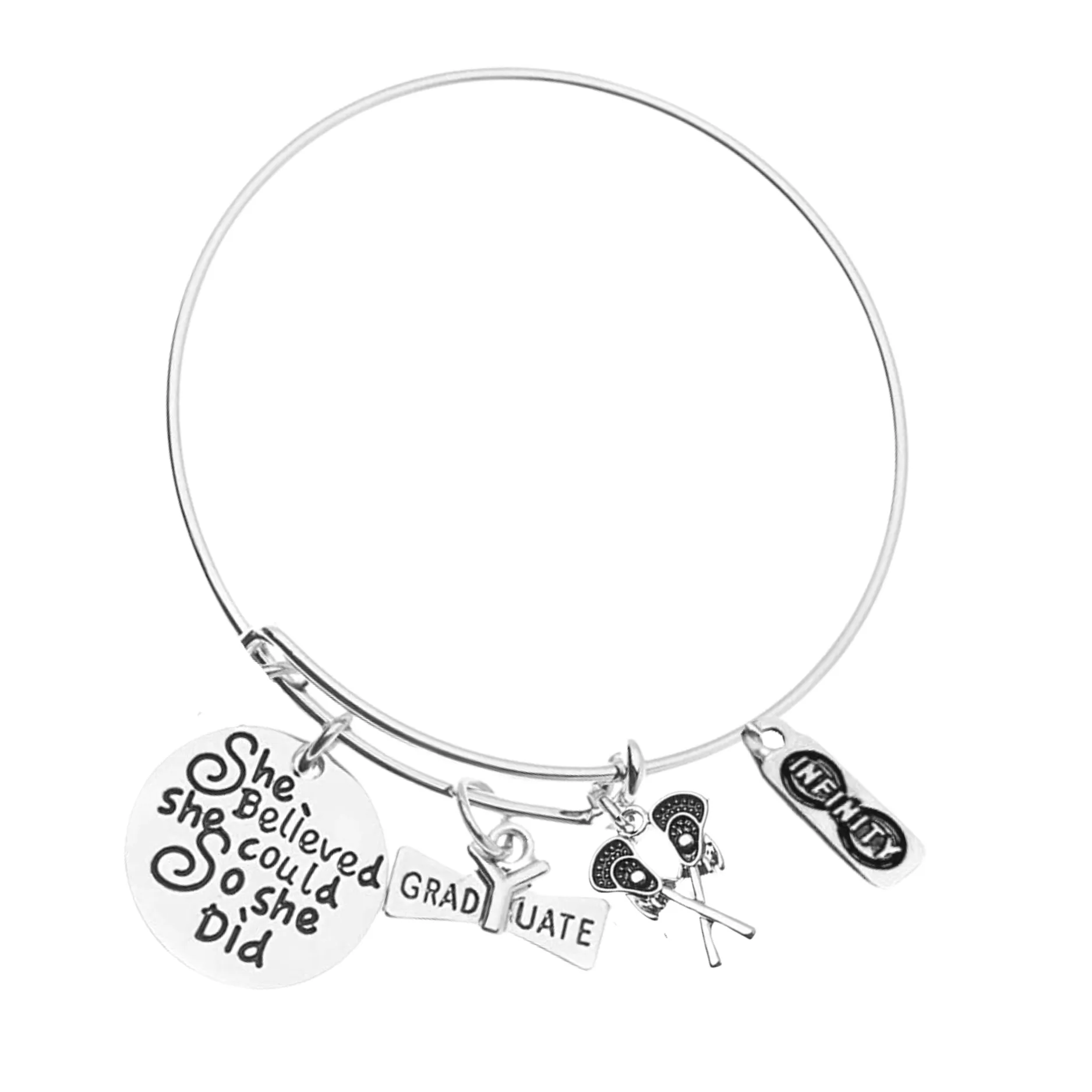 Sports Graduation Bracelet - She Believed She Could- Pick Activity