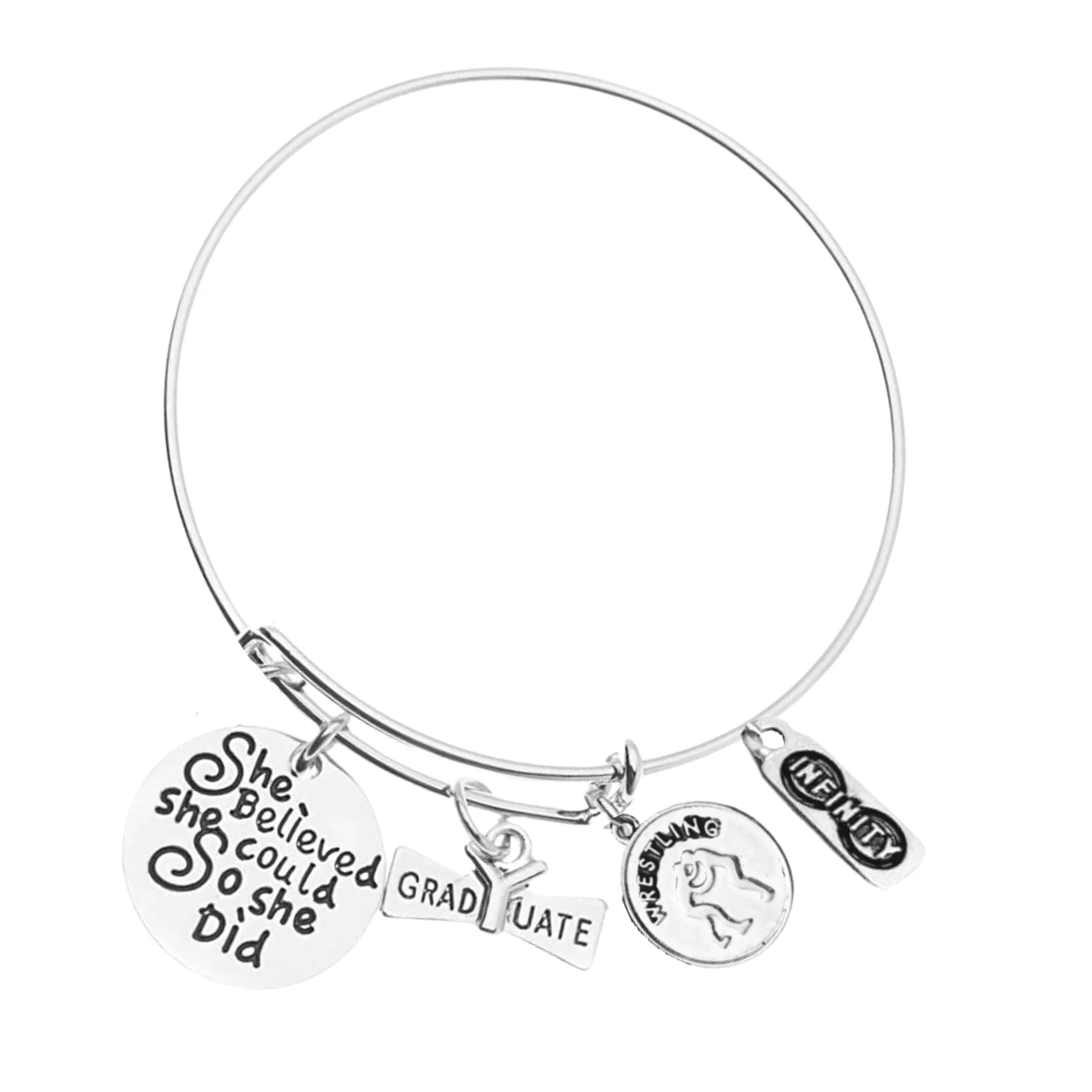 Sports Graduation Bracelet - She Believed She Could- Pick Activity