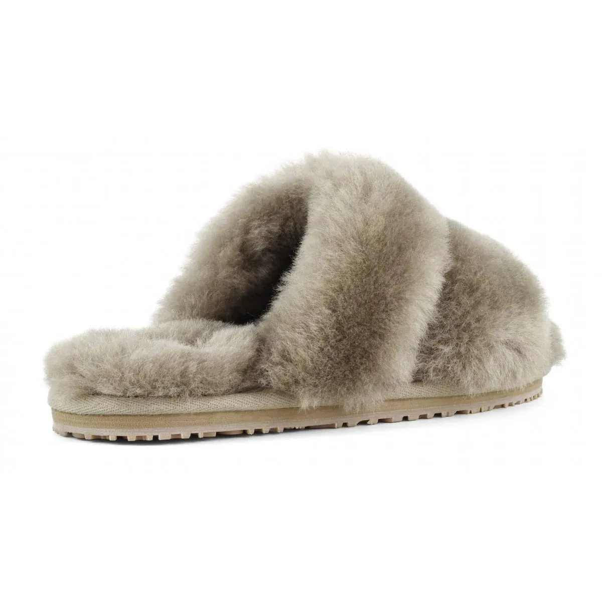 The 2 Stripe Slide Sheepskin Fur Slipper