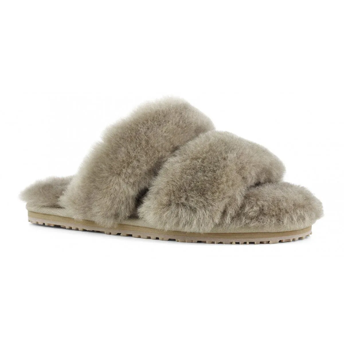 The 2 Stripe Slide Sheepskin Fur Slipper